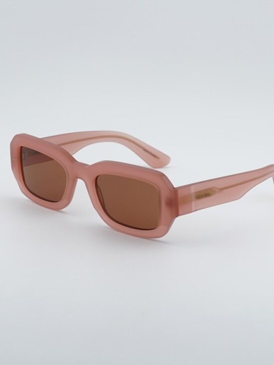 Calvin Klein CK24511S 835 Women Sunglasses Peach Rectangle Frame, Brown Lenses